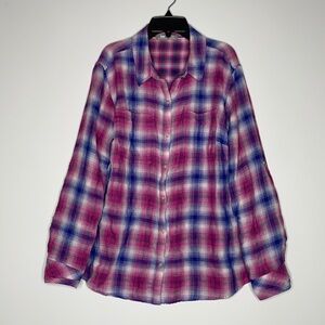 Lee Riders Button Down Shirt‎ sz Lg Multicolor